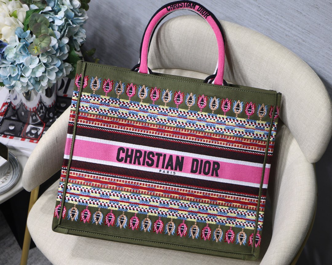 D10r Multicolor Canvas Book Tote