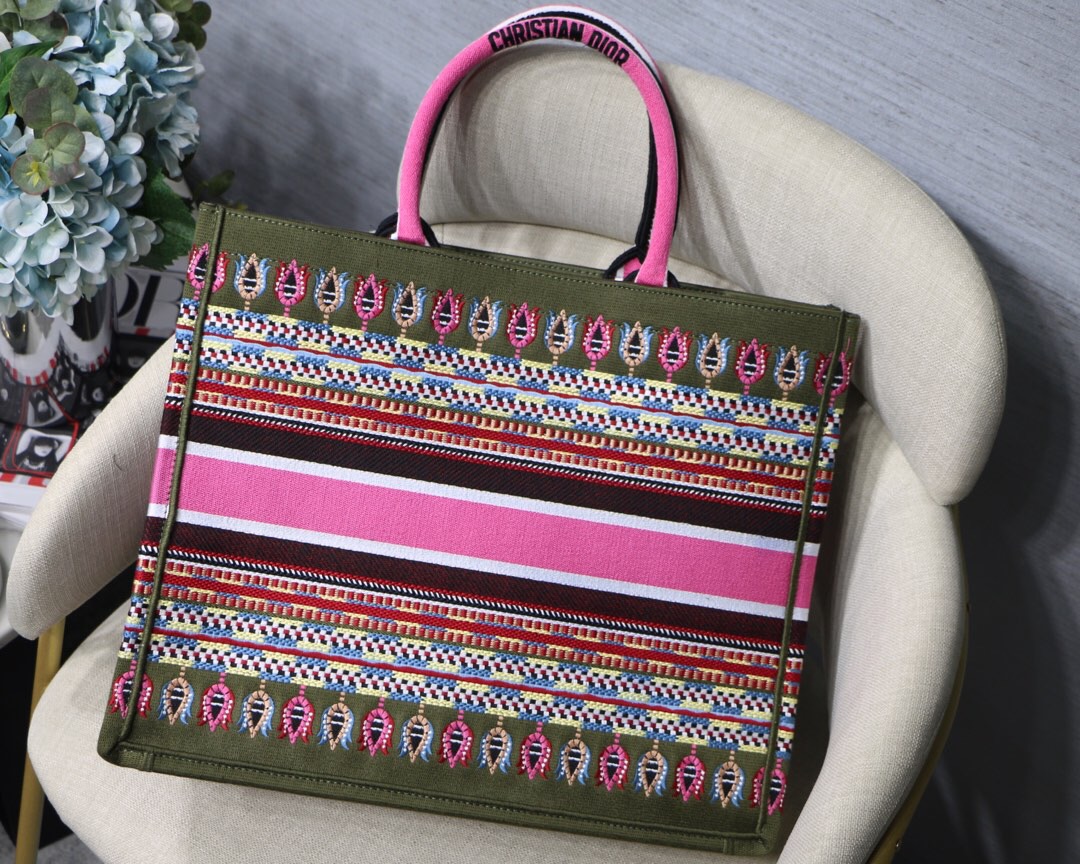 D10r Multicolor Canvas Book Tote