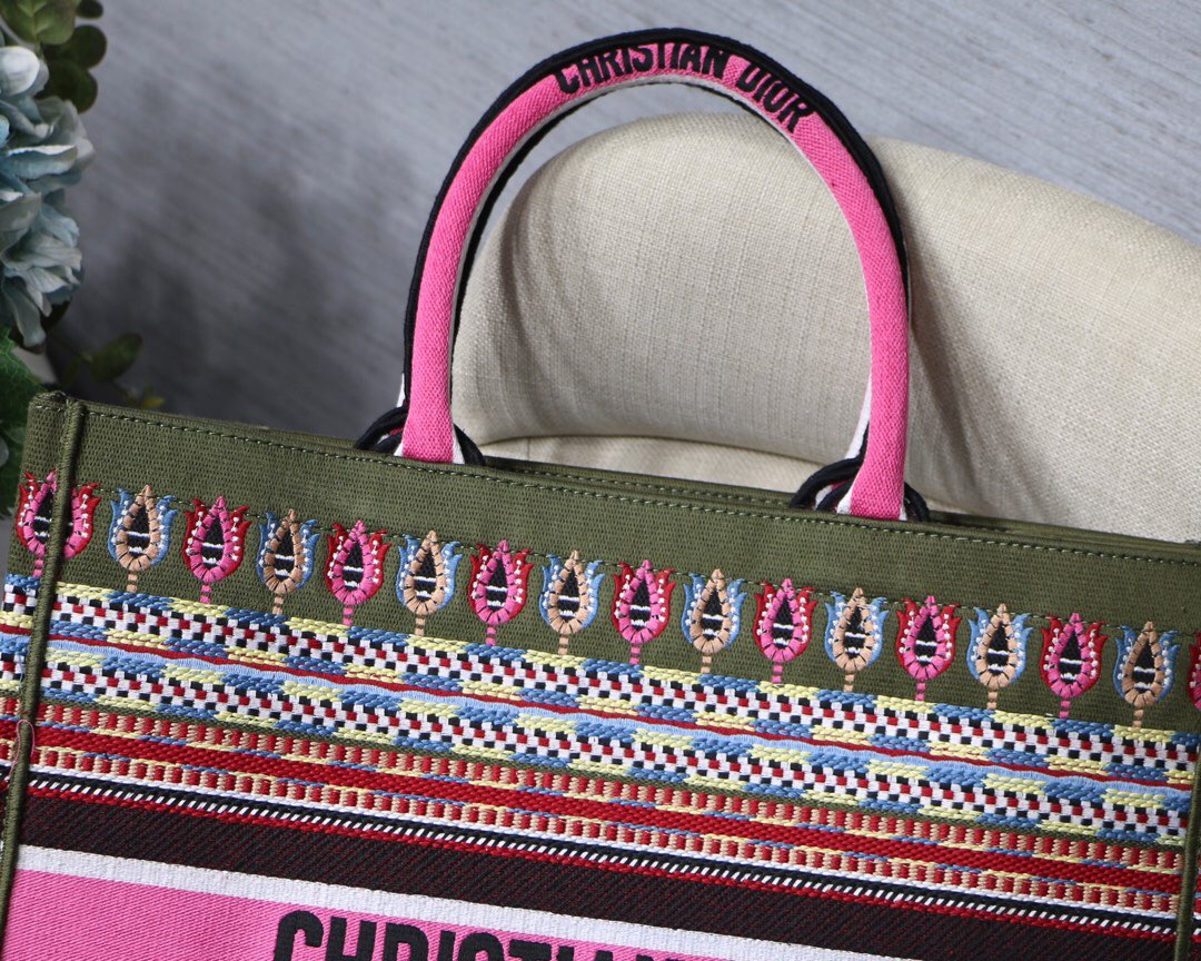 D10r Multicolor Canvas Book Tote