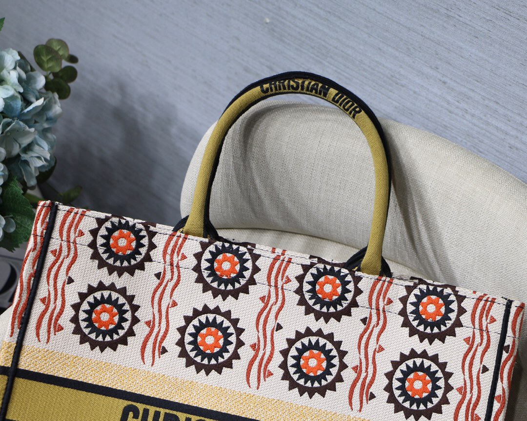 D10r Multicolor Canvas Book Tote Bagsaa