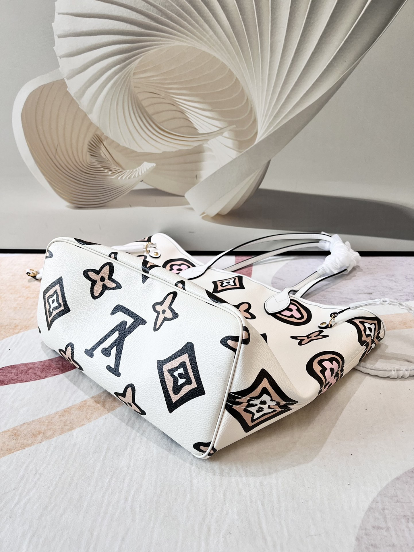 Bagsaaa L0vis Vvtt0n Neverfull MM Wild At Heart White - 31x28x14cm