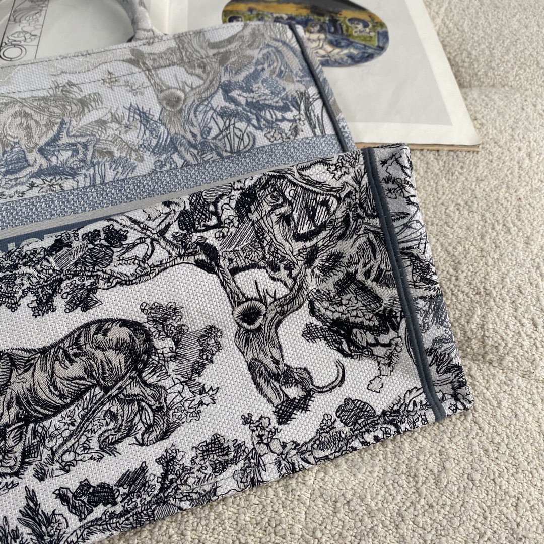 Bagsaaa D10r Book Tote Large Gradient Toile de Jouy Voyage Embroidery - 41cm