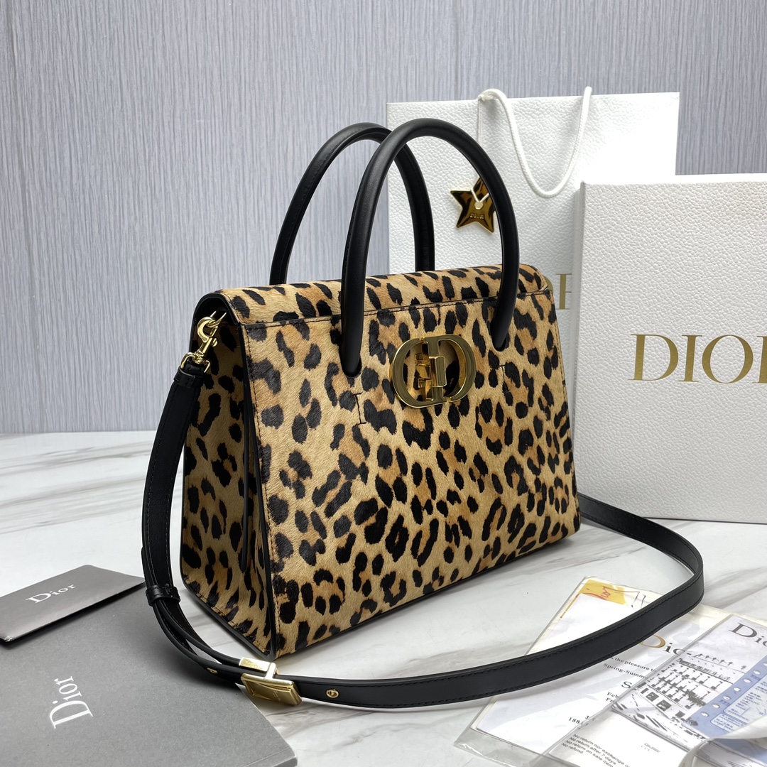 Bagsaaa D10r St Honore Leopard Leather 30x22.5x16