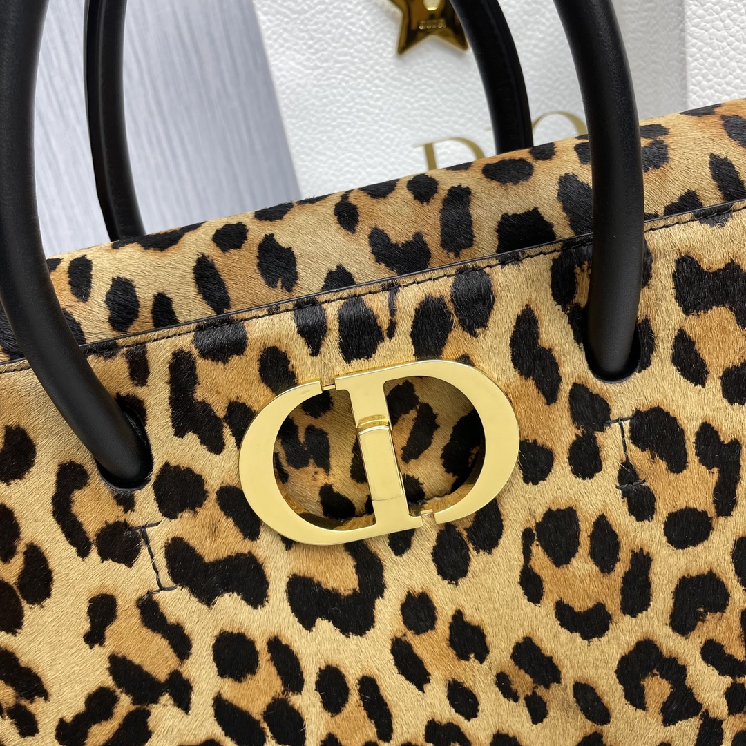 Bagsaaa D10r St Honore Leopard Leather 30x22.5x16