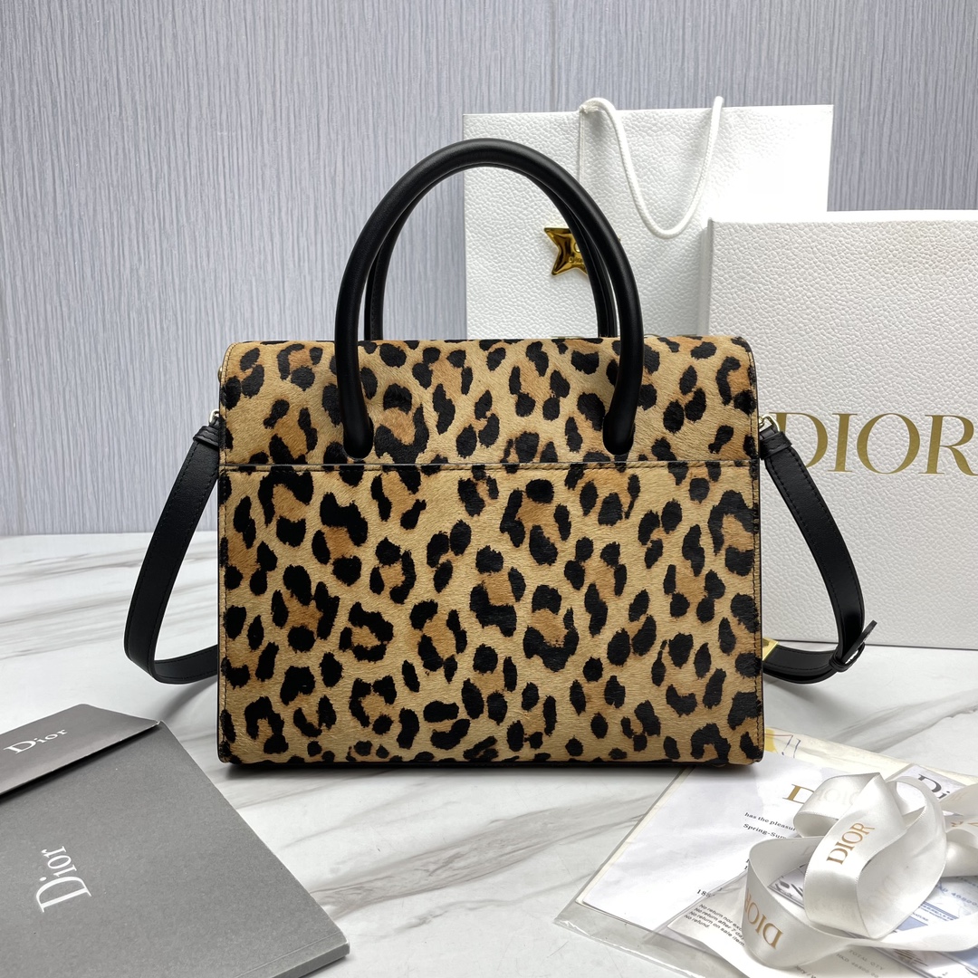 Bagsaaa D10r St Honore Leopard Leather 30x22.5x16
