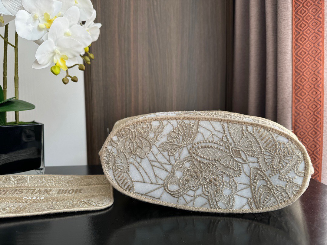 Bagsaaa D10r Hat Basket Bag Gold-tone Gradient Butterflies Embroidery