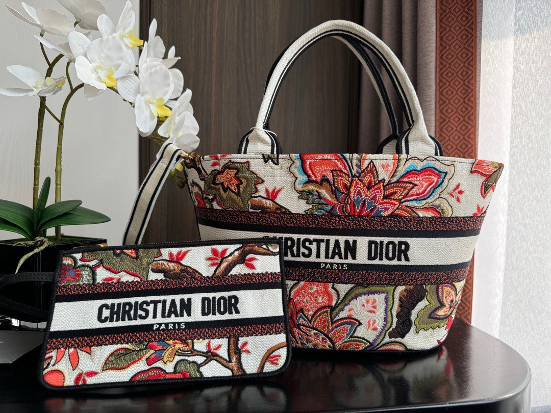 Bagsaaa D10r Hat Basket Bag Natural Multicolor Albero della Vita Embroidery