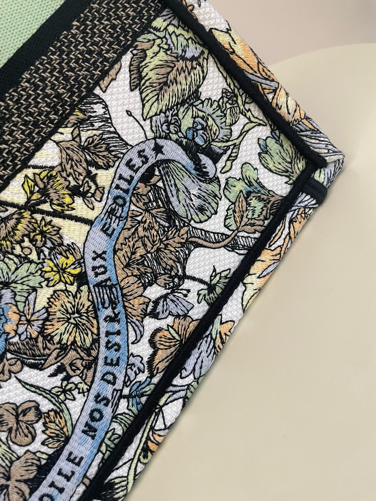 Bagsaaa D10r Lady Medium Book ToteMulticolor Toile de Jouy - 36x18x28cm