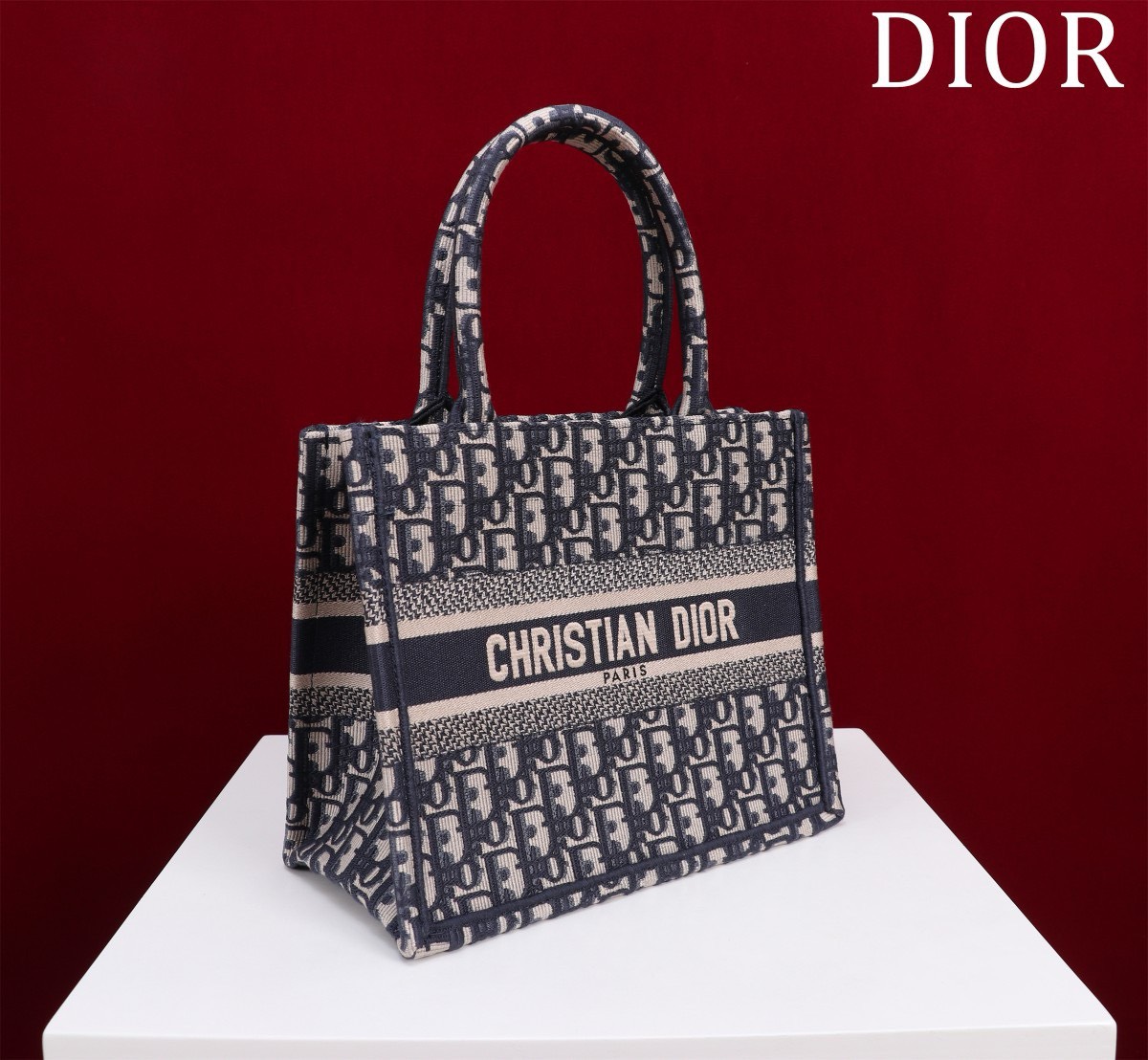 Bagsaaa D10r Small Book Tote Oblique Canvas Blue - 26x22x8cm