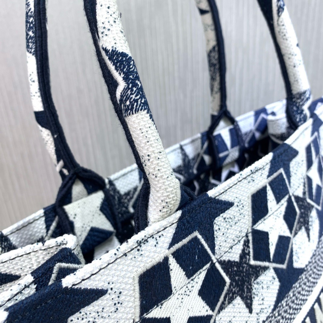 Bagsaaa D10r Medium Book Tote Blue Embroidery