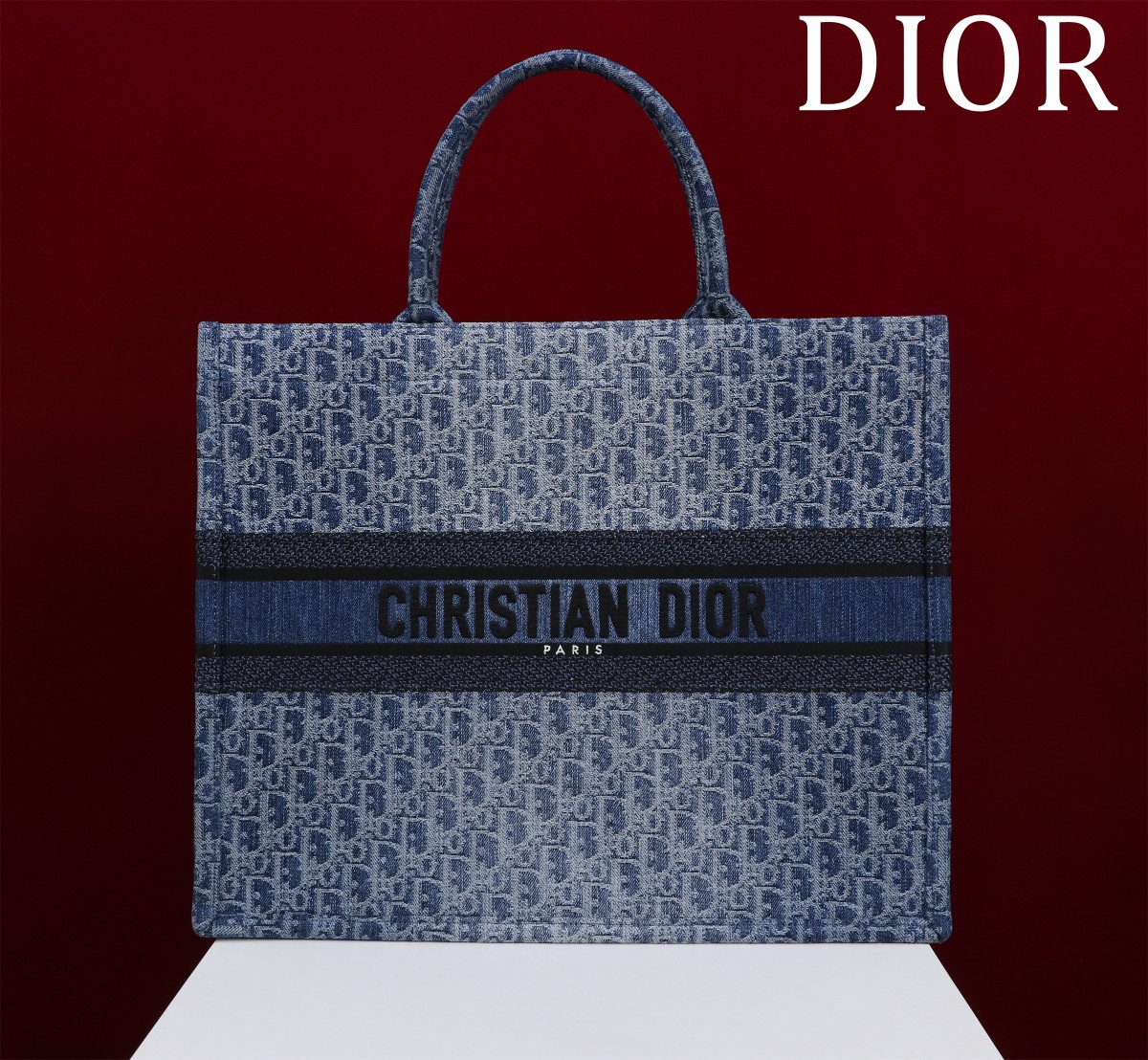 bagsaaa large d10r book tote blue De*1m d10r oblique jacquard - 42 x 35 x 18.5 cm