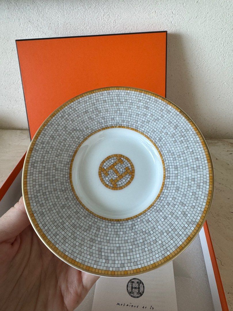 Bagsaaa H**me5 Mosaique gold coffee cup and saucer set of 2